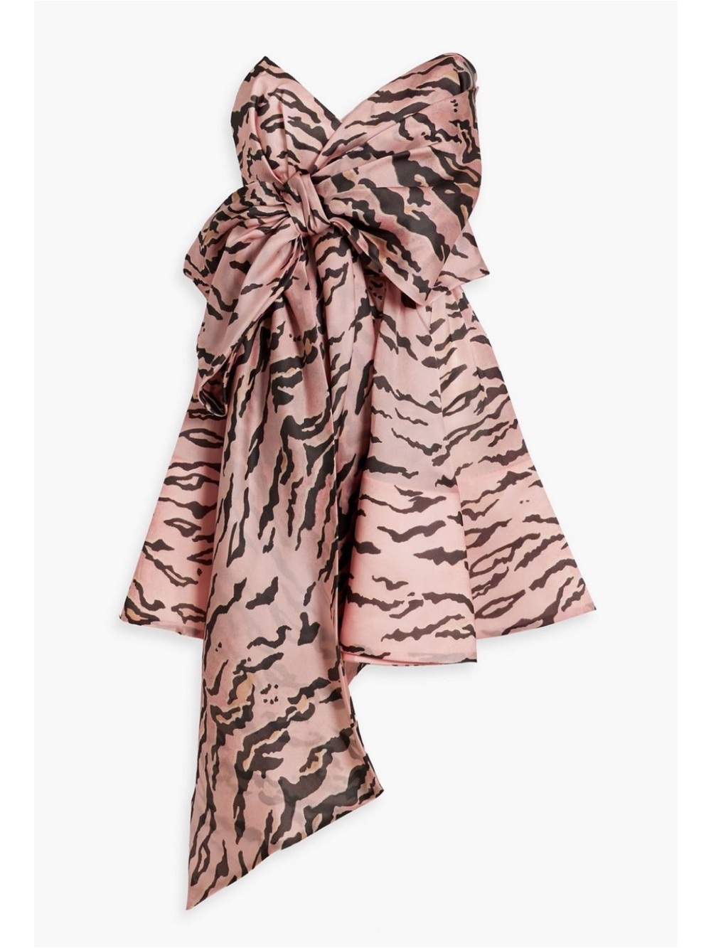 Pink & Black Strapless Bow Dress